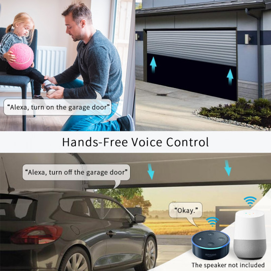 Contrôleur de porte de Garage avec capteur WIFi  App tuya compatible Alexa Google Home 